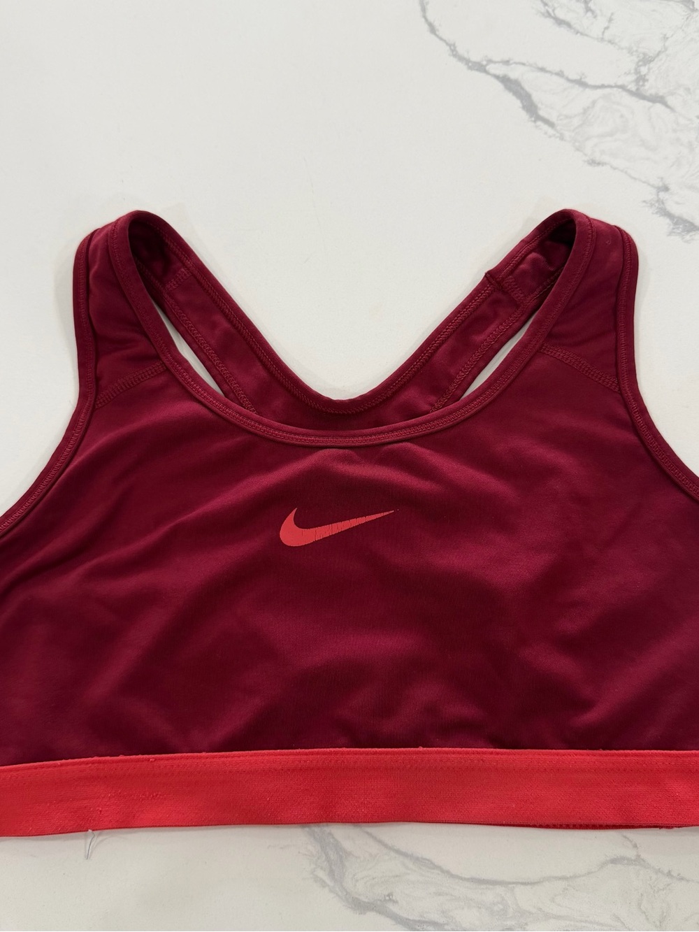 Nike Pro Classic Dri-FIT Racerback Sports Bra - Maroon/Red, Size Medium